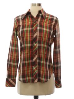 1960's Womens Plaid Shirt