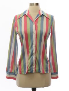 1970's Womens Print Disco Shirt