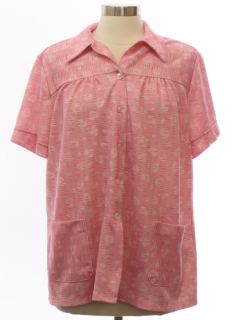 1970's Womens Brady Bunch Or Waitress Style Shirt