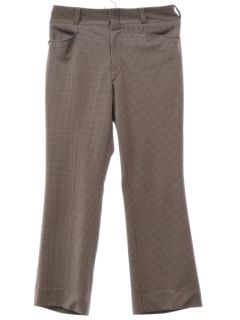 1970's Mens Houndstooth Plaid Flared Mod Leisure Pants