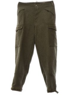 1940's Mens WW2 Era Swedish Crown Heavy Wool Military Pants