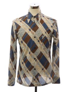 1970's Mens Print Disco Shirt