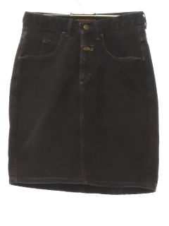 1990's Womens Girbaud Francois Black Denim Skirt