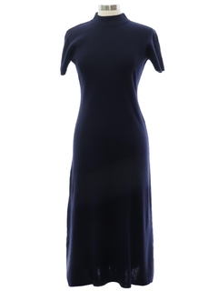 1990's Womens Midnight Blue Knit Maxi Dress