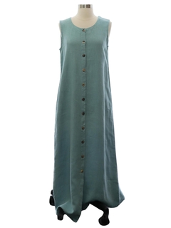 1990's Womens Linen Maxi Dress