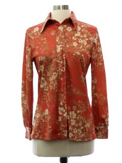 1970's Womens Print Disco Shirt