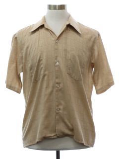 1960's Mens Manhattan Torque Mod Loop Collar Sport Shirt