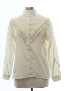 1970's Womens Ruffled Front Prairie Shirt