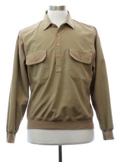 1980's Mens Totally 80s Safari Style Pullover Sport Shirt