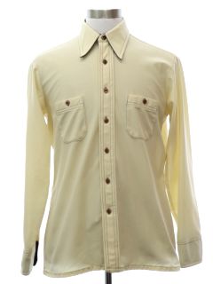 1970's Mens Mod Knit Solid Disco Style Shirt