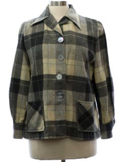 1970's Womens Grunge Wool 49ers Style Jacket