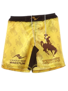 1990's Mens Wyoming Cowboys Athletic Wrestling Shorts