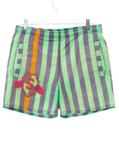 1980's Mens Totally 80s Speedo Swim Shorts