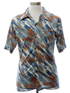 1970's Mens Print Disco Shirt