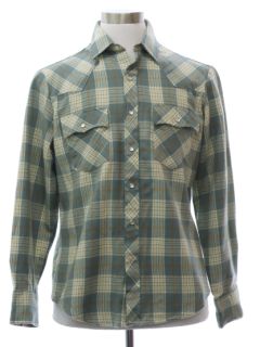 1980's Mens Flannel Western Shirt