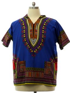 1970's Unisex Hooded Dashiki Shirt