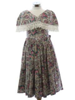 1980's Womens or Girls Prairie Style Dress