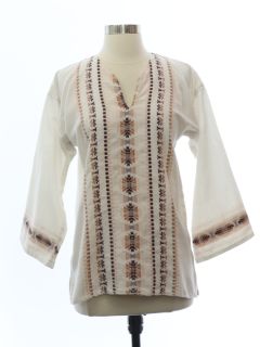 1970's Unisex Ladies or Boys Hippie Style Tunic Shirt