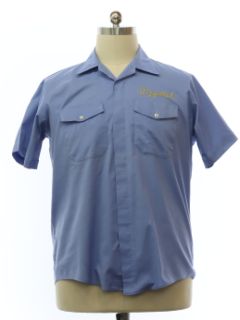 1980's Mens Peppard Embroidered Grunge Work Shirt