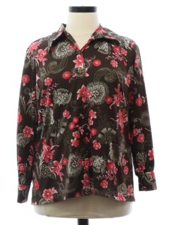 1970's Womens Print Disco Shirt