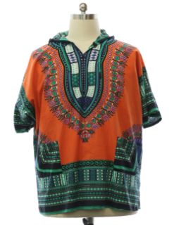 1970's Unisex Hooded Dashiki Shirt