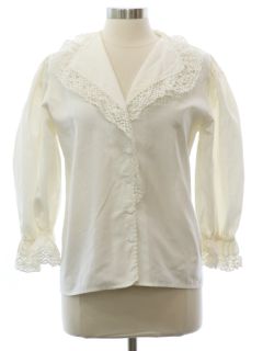 1980's Womens Prairie Style Secretary Shirt