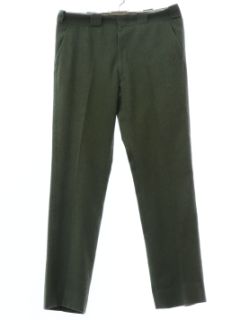 1970's Mens Flat Front Wool Blend Slacks Pants