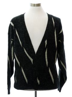 1980's Mens Totally 80s Cardigan Cosby Style Sweater