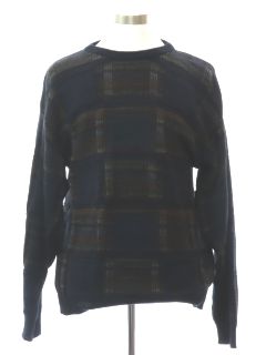 1990's Mens 3d Woven Effect Cosby Style Sweater