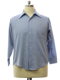 1970's Mens Mod Cotton Blend Print Disco Style Shirt