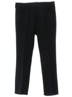 1970's Mens Sport Abouts Black Flared Jeans-cut Pants