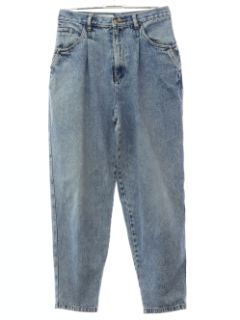 1980's Womens Christina Totally 80s Baggy Pleated Denim Jeans Pants