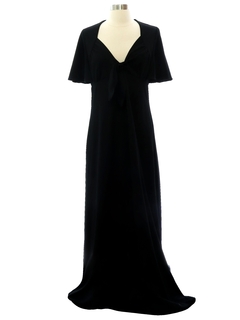 1970's Womens Black Maxi Dress