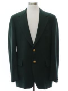 1970's Mens Green Disco Blazer Sport Coat Jacket