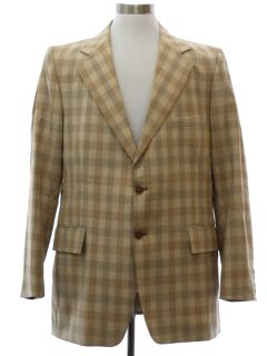 1970's Mens Plaid Disco Blazer Sport Coat Jacket