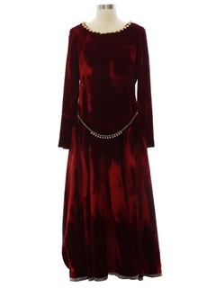 1960's Womens Velvet Maxi Dress