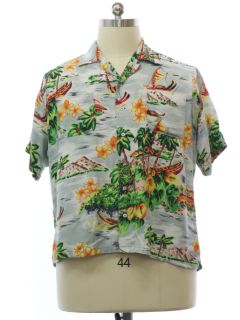 1990's Mens Rayon Hawaiian Shirt