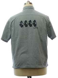 1980's Mens Snowflake Embroidered Hula Shirt