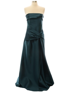 1990's Womens Jessica McClintock Dark Teal Prom Or Cocktail Maxi Dress