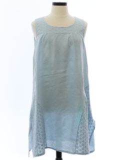 1990's Womens Linen Blend Shift Dress