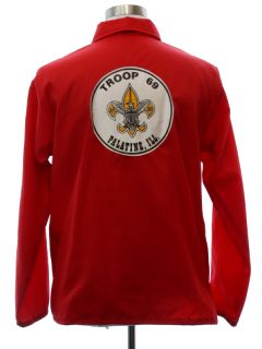 1970's Mens Troop 69 Palatine Illinois Scouting Mod Windbreaker Snap Jacket