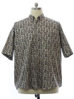 1990's Mens Nak Cotton Graphic Print Shirt
