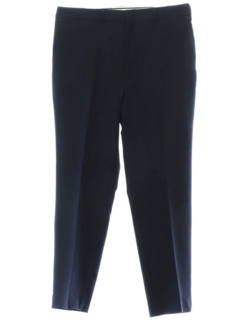 1980's Mens Dark Blue Flat Front Slacks Pants