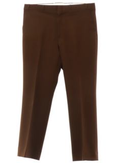 1980's Mens Brown Flat Front Slacks Pants