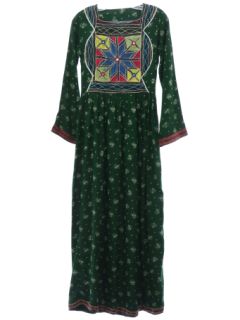 1970's Womens Hippie Maxi Dress