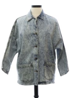 1980's Womens Totally 80s Acid Washed Barn Jacket