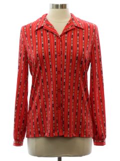 1970's Womens Print Disco Shirt