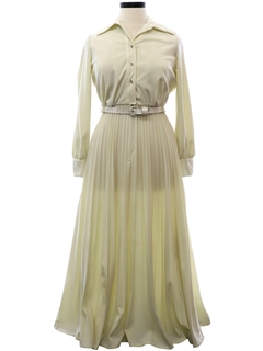 1970's Womens Knit Cocktail Maxi Dress