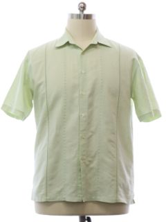 1990's Mens Rayon Linen Blend Sport Shirt