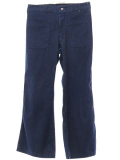 1970's Unisex Seafarer Navy Issue Bellbottom Jeans Pants